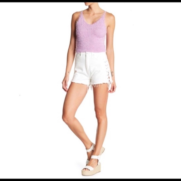 NWT✨lace up denim short✨ - Picture 5 of 7